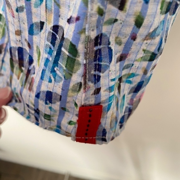 Daniel Hechter Paris Short Sleeve Palm Leaves Multi-color Casual Shirt, L - Picture 6 of 11